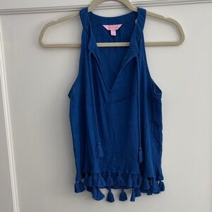 Lilly Pulitzer Royal Blue Tassel Tank Top